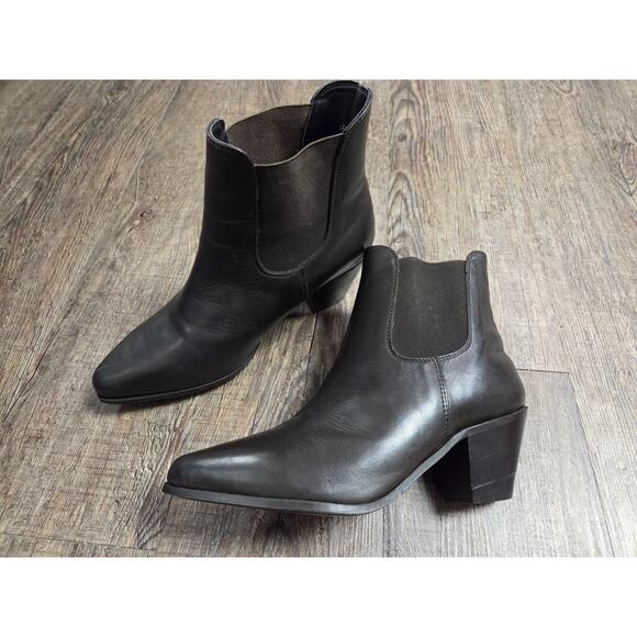 Dingo Quarry Boots Women’s Size US 8.5 Black Leather Chelsea Vintage Western - Picture 1 of 11